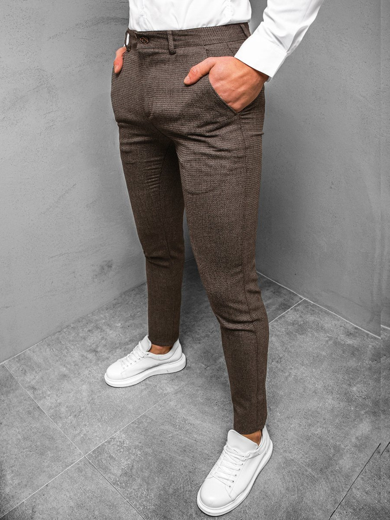 Rudos vyriškos chino kelnės OZONEE DJ/5533