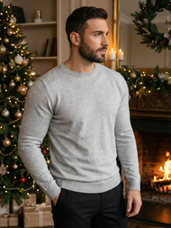 Pilkas vyriškas megztinis OZONEE NB/MMB602/2Z