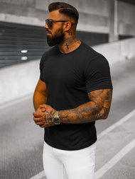 Juodi vyriški marškinėliai OZONEE JS/712005Z 