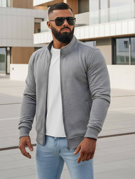 Pilkas vyriškas džemperis su užtrauktuku OZONEE JS/2002Z