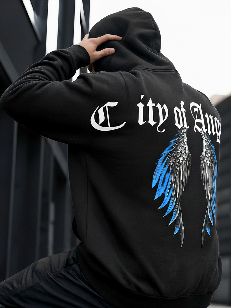 Juoda vyriškas džemperis su gobtuvu OZONEE JS/21B1901/3