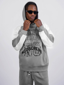 Pilka džemperis su gobtuvu OZONEE O/SWE23037Z