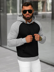 Juoda vyriškas džemperis su gobtuvu OZONEE JS/8B157/3B