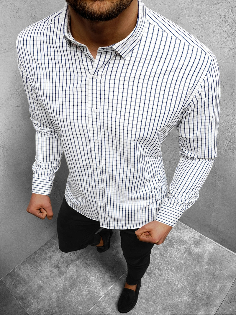 Balta vyriški marškiniai OZONEE O/1822