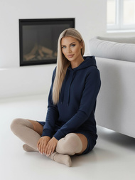 Granatinis moteriškas džemperis su gobtuvu OZONEE JS/YS10005/25Z