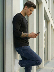 Tamsiai-mėlyni vyriški džinsai OZONEE DO/4048/2Z