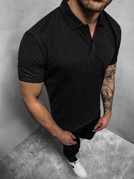 Juodi vyriški polo marškinėliai OZONEE JS/GD01Z