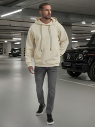 Ecru vyriškas džemperis su gobtuvu OZONEE O/G3065