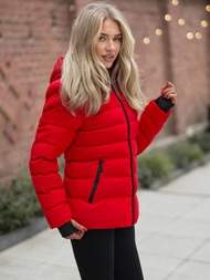 Raudona moteriška striukė OZONEE JS/M769/270Z