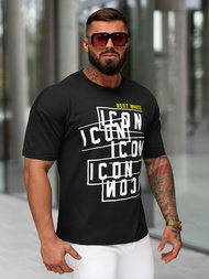 Juodi vyriški marškinėliai OZONEE JS/8B1366/3