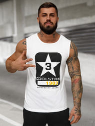 Balti vyriški berankoviai marškinėliai OZONEE JS/8B1719/1Z