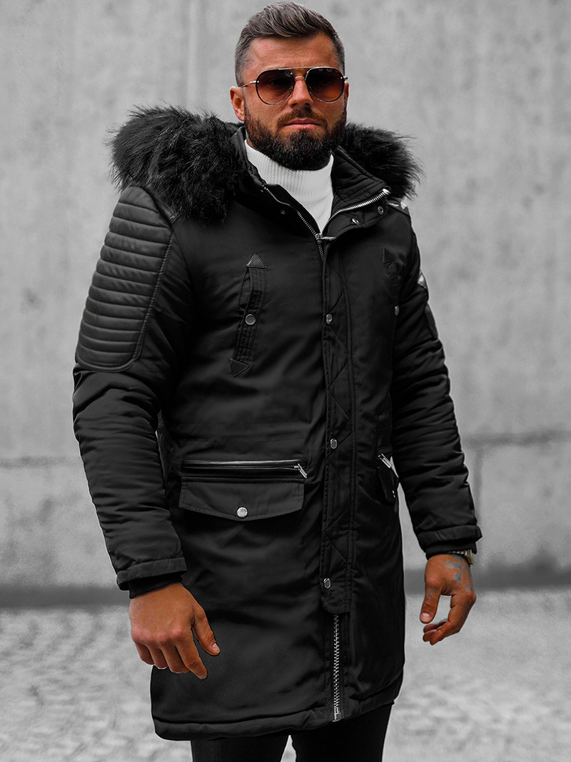 Juoda vyriška žieminė striukė OZONEE O/88853