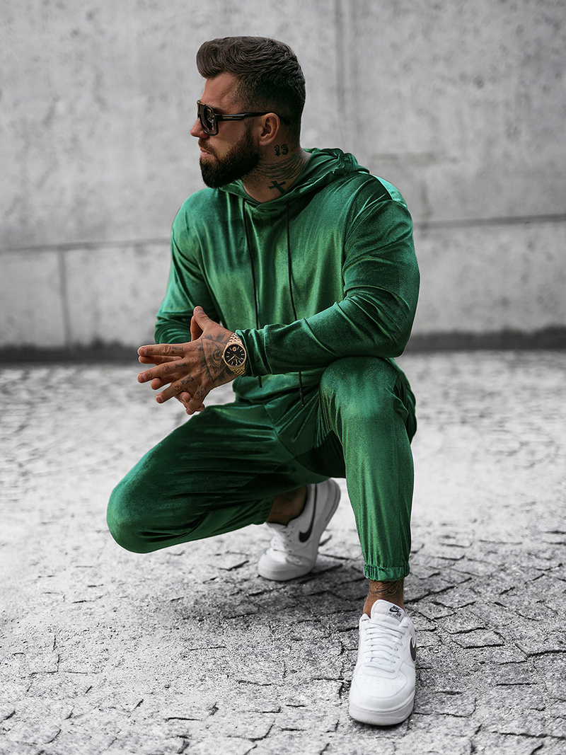 Žalias vyriškas sportinis kostiumas OZONEE O/D7517