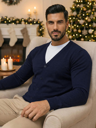 Granatinis vyriškas megztinis OZONEE NB/MM6006/6Z