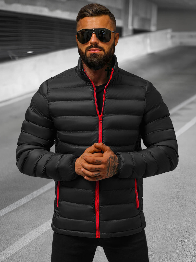 Pereinamojo laikotarpio juoda vyriška striukė/2 OZONEE JB/JP1111