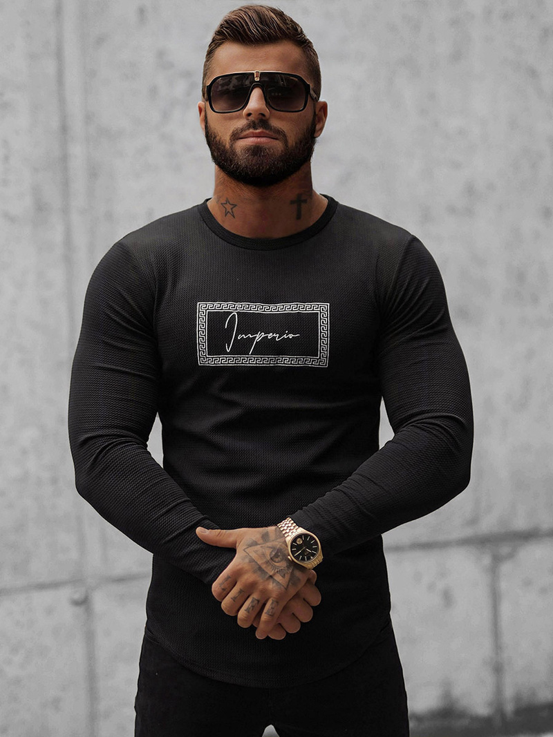 Juodas vyriškas džemperis OZONEE O/D7192