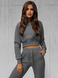 Grafitinis moteriškas sportinis dviejų dalių kostiumas OZONEE JS/8C78/5Z