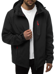 Juodai-Raudona vyriška softshelte striukė OZONEE GE/12269Z