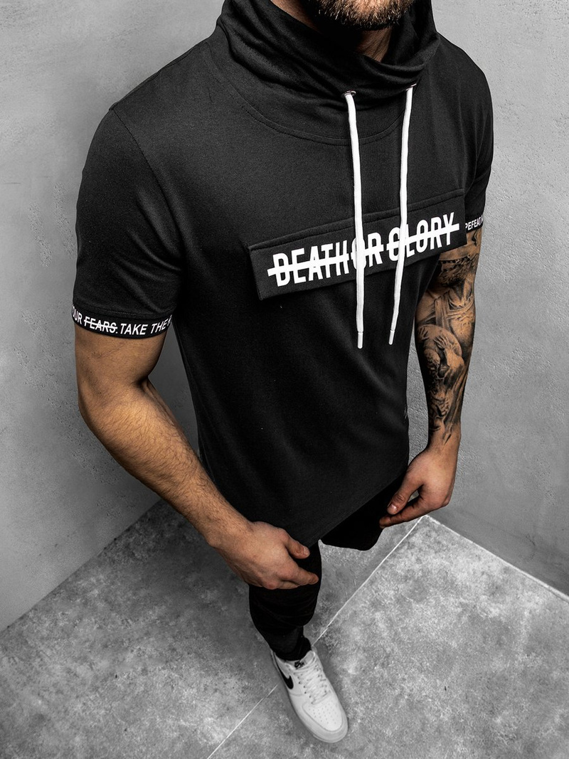 Juodi vyriški marškinėliai OZONEE MR/19109Z