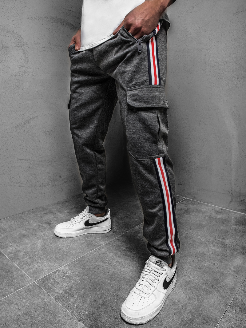 Grafitinės vyriškos sportinės kelnės OZONEE JS/JZ11009Z