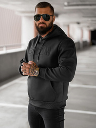 Juoda vyriškas džemperis su gobtuvu OZONEE JS/27B6502/3Z