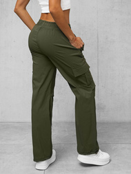 Rusvai žalsvos moteriškos kelnės OZONEE O/TT00393