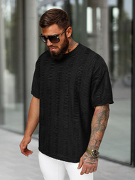 Juodi vyriški marškinėliai OZONEE O/B1149