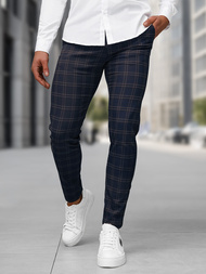 Granatinės vyriškos chino kelnės OZONEE DJ/5632Z