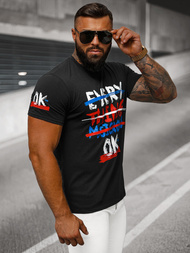 Juodi vyriški marškinėliai OZONEE O/8T1266/3