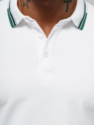 Balta vyriški polo marškinėliai OZONEE O/DA736