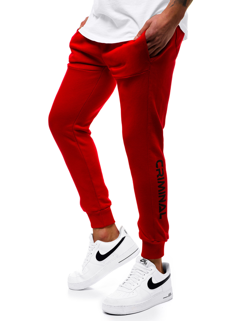 Raudonos vyriškos sportinės kelnės OZONEE G/11129