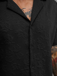 Juodi vyriški marškiniai trumpomis rankovėmis OZONEE O/B2258