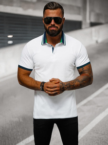 Balta vyriški polo marškinėliai OZONEE O/DA729