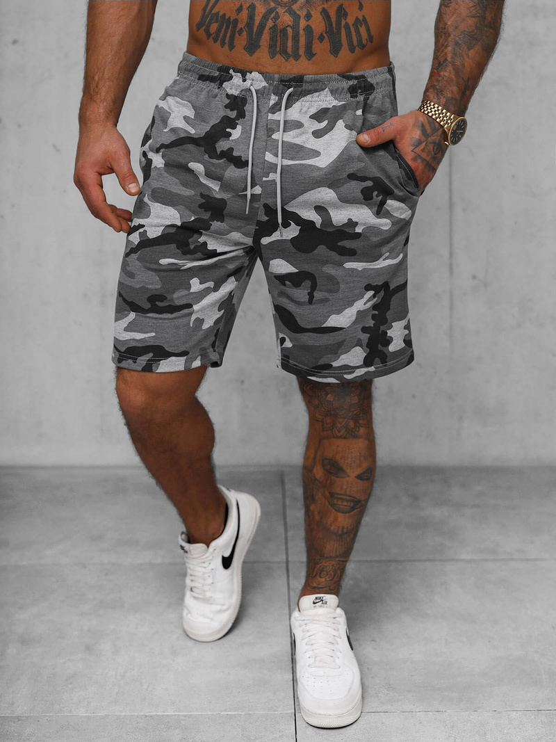 Pilki vyriški sportiniai šortai OZONEE JS/8K283/2