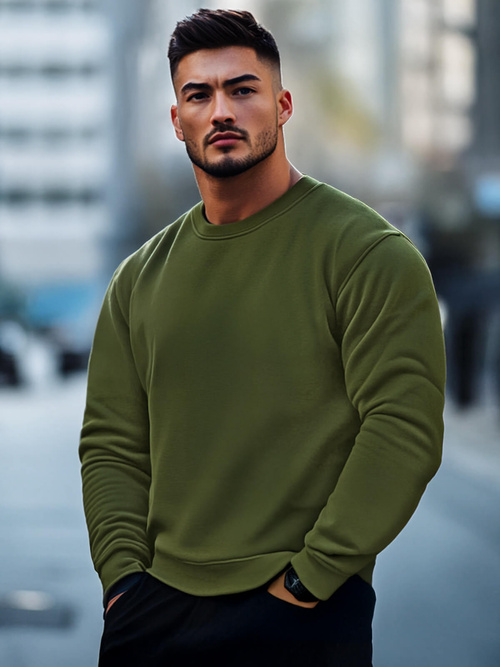 Rusvai žalsva vyriškas džemperis OZONEE JS/2001-10Z