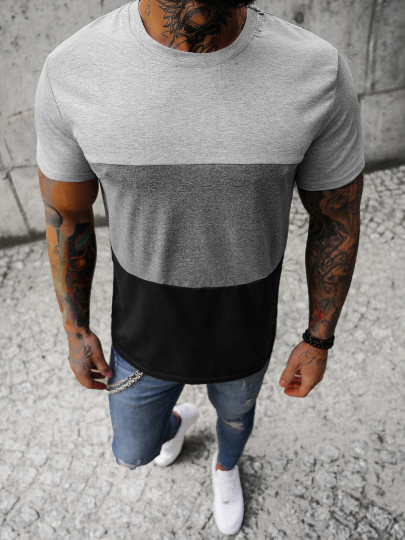 Pilkas vyriški marškinėliai OZONEE JS/8T87/3Z