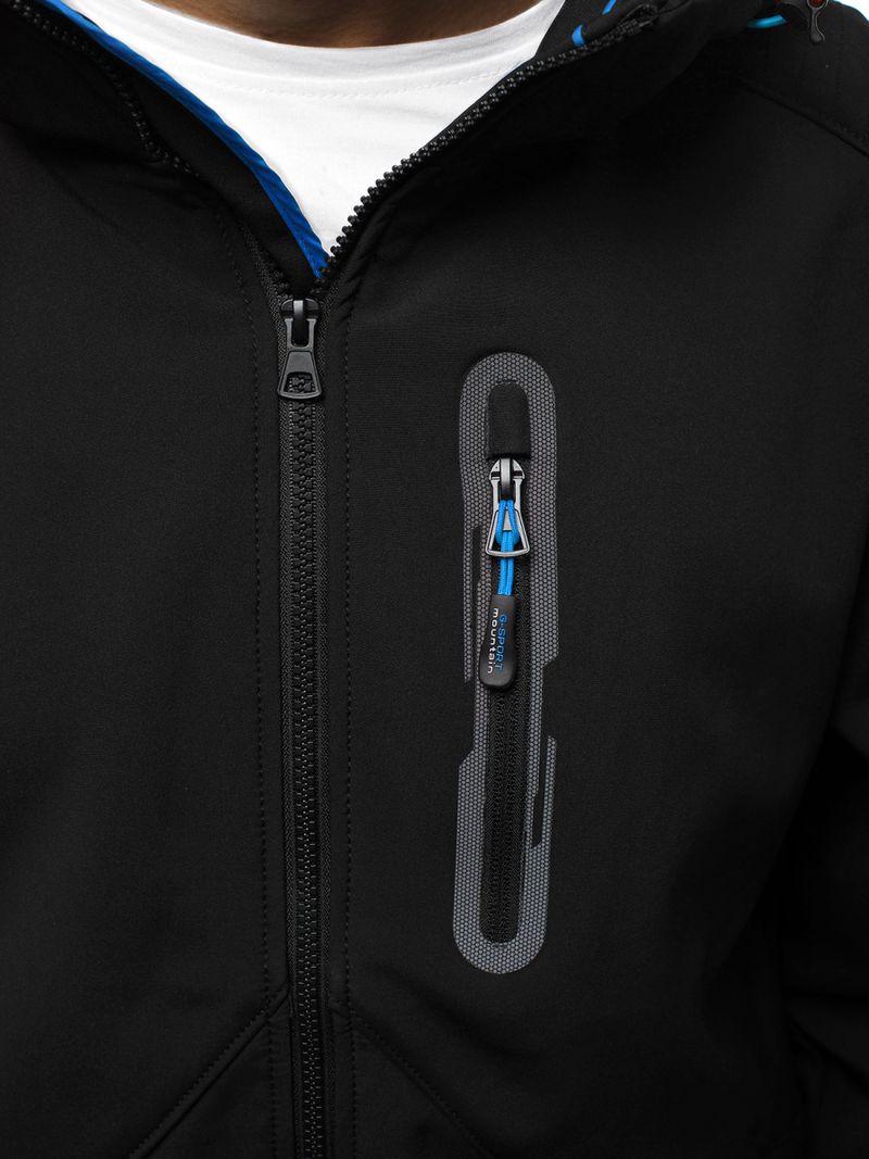 Juodai-Mėlyna vyriška softshelte striukė OZONEE GE/12263