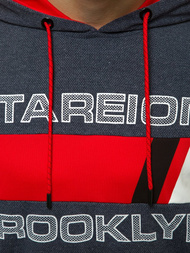 Granatinis vyriškas džemperis su gobtuvu OZONEE JS/DD20131