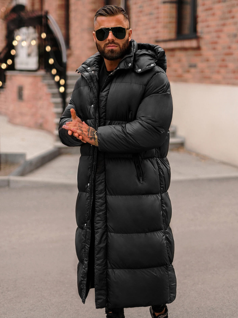 Juoda vyriška žieminė striukė OZONEE O/M3202Z