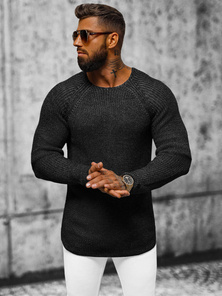 Juodas vyriškas megztinis OZONEE L/2492