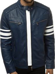 Granatinė vyriška odinė striukė OZONEE YD/BF59359