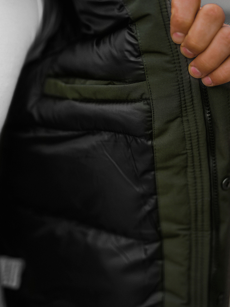 Rusvai žalsva vyriška žieminė striukė OZONEE JS/M2019/136