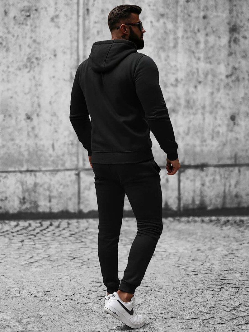 Juodas vyriškas sportinis kostiumas OZONEE JS/XW2008