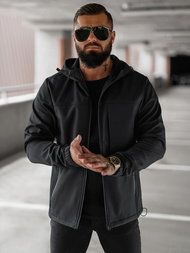 Juodi vyriška softshelte striukė OZONEE JS/27B6523/3Z