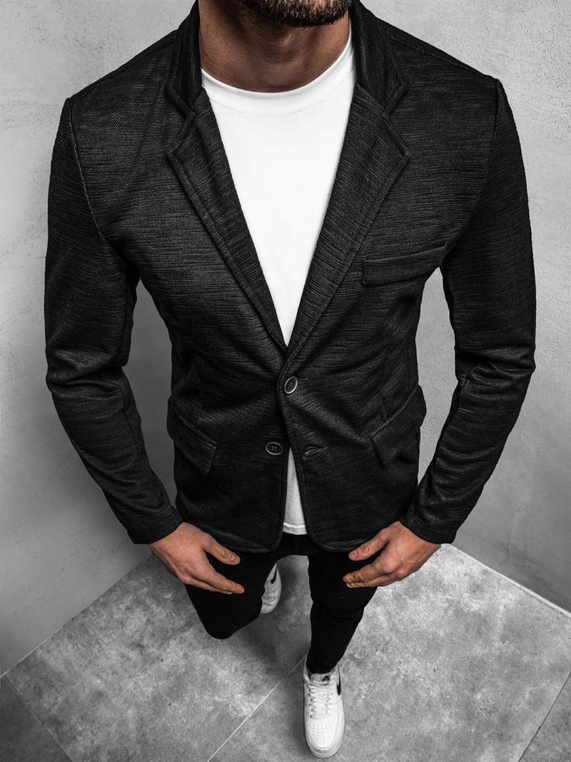 Juodas vyriškas švarkas OZONEE O/7301