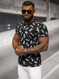 Juodi vyriški marškinėliai OZONEE JS/8T1196/3