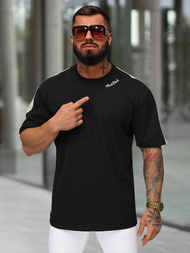 Juodi vyriški marškinėliai OZONEE O/QQ1195