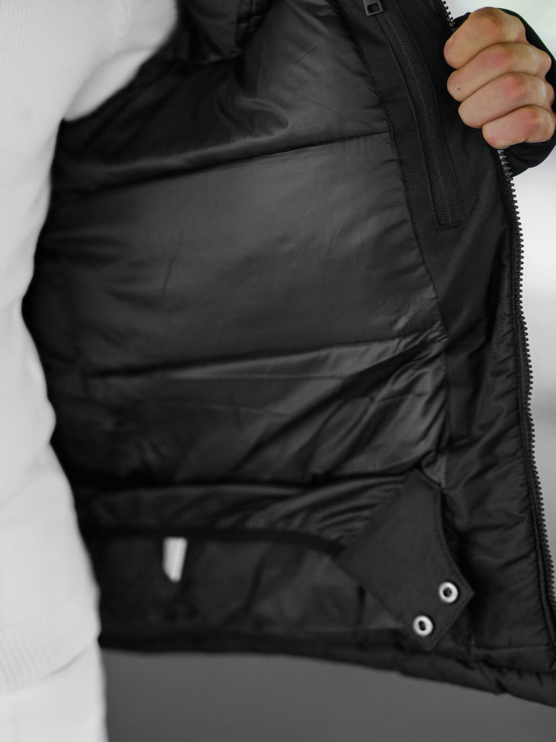 Juodi vyriška žieminė striukė OZONEE JS/91M9901/392