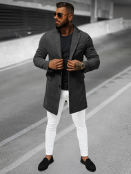 Grafitinis vyriškas paltas OZONEE JB/1047Z