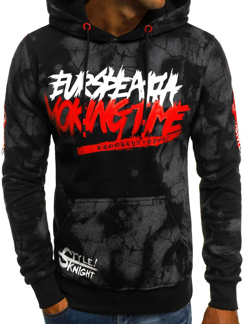 Juodas vyriškas džemperis OZONEE JS/DD210Z